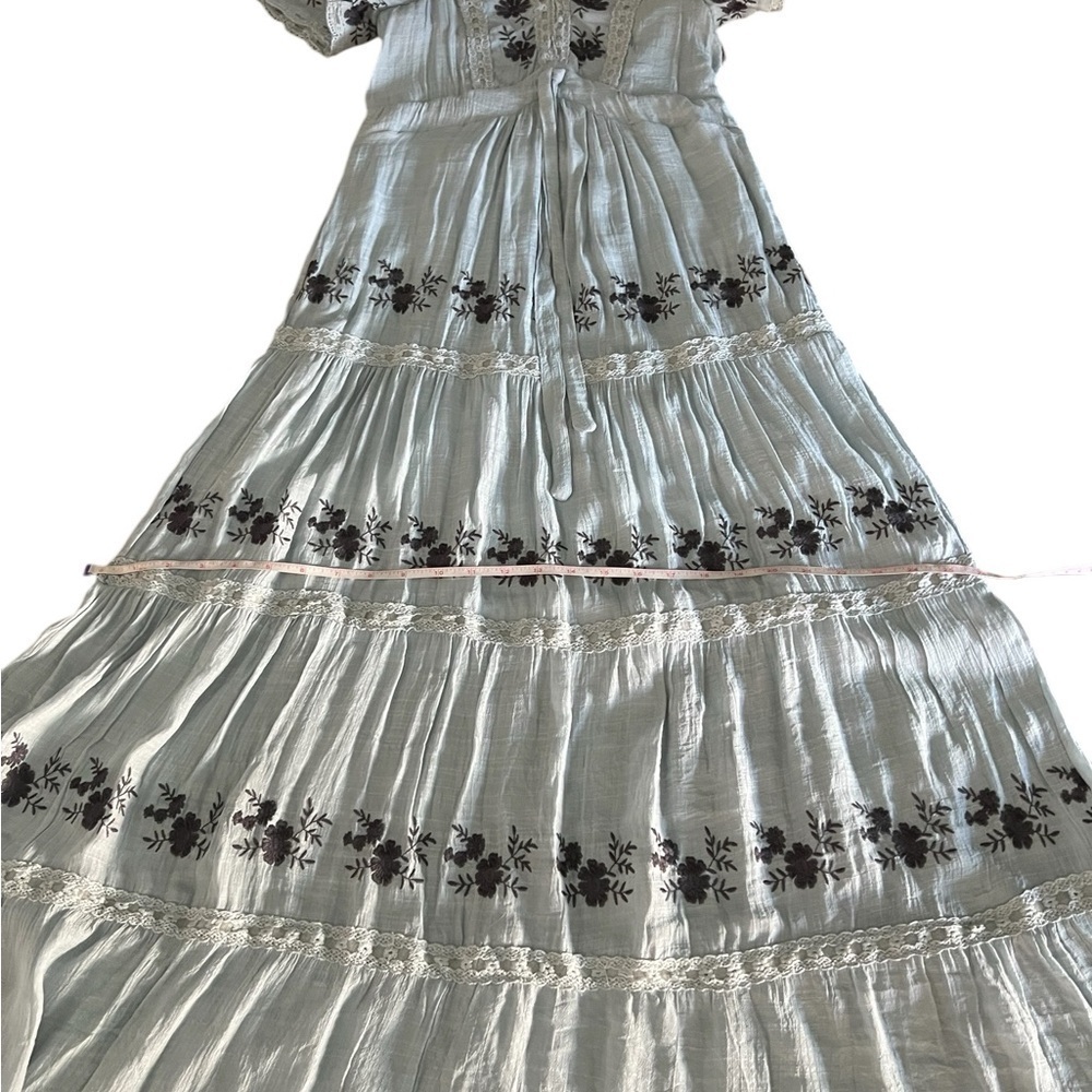 BALTIC BORN WOMEN’S DUBLIN EMBROIDERED TIERED MAXI DRESS BLUE SIZE XS NWT - Picture 10 of 15